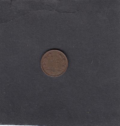 Beschrijving: 1/2 Cent WILHELMINA